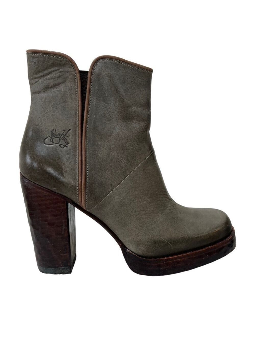 John Fluevog Hopscotch Double Dutch Ankle Boot, Grey - Size 7